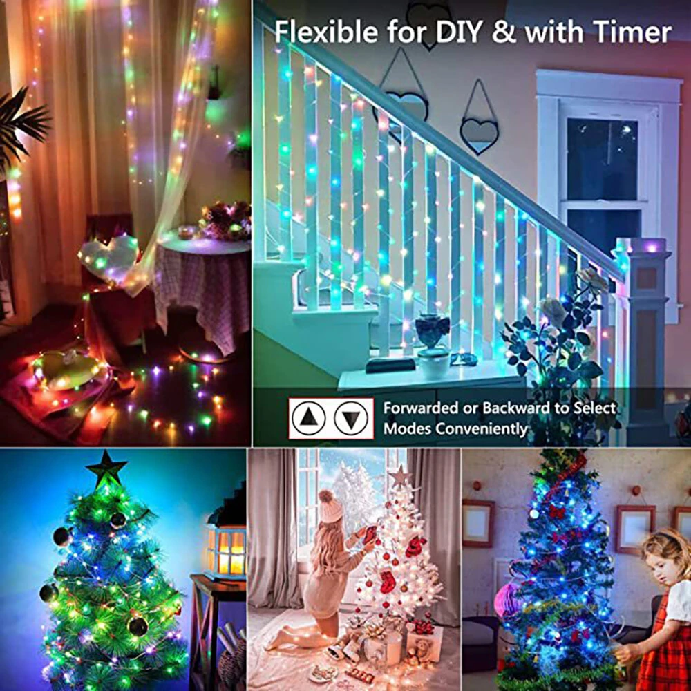 (image for) LIXINCORDA 5m~20m Smart RGBIC LED String Lights Music Sync IP68 Waterproof APP/Remote/Voice Control With Alexa/Google Christmas Decoration